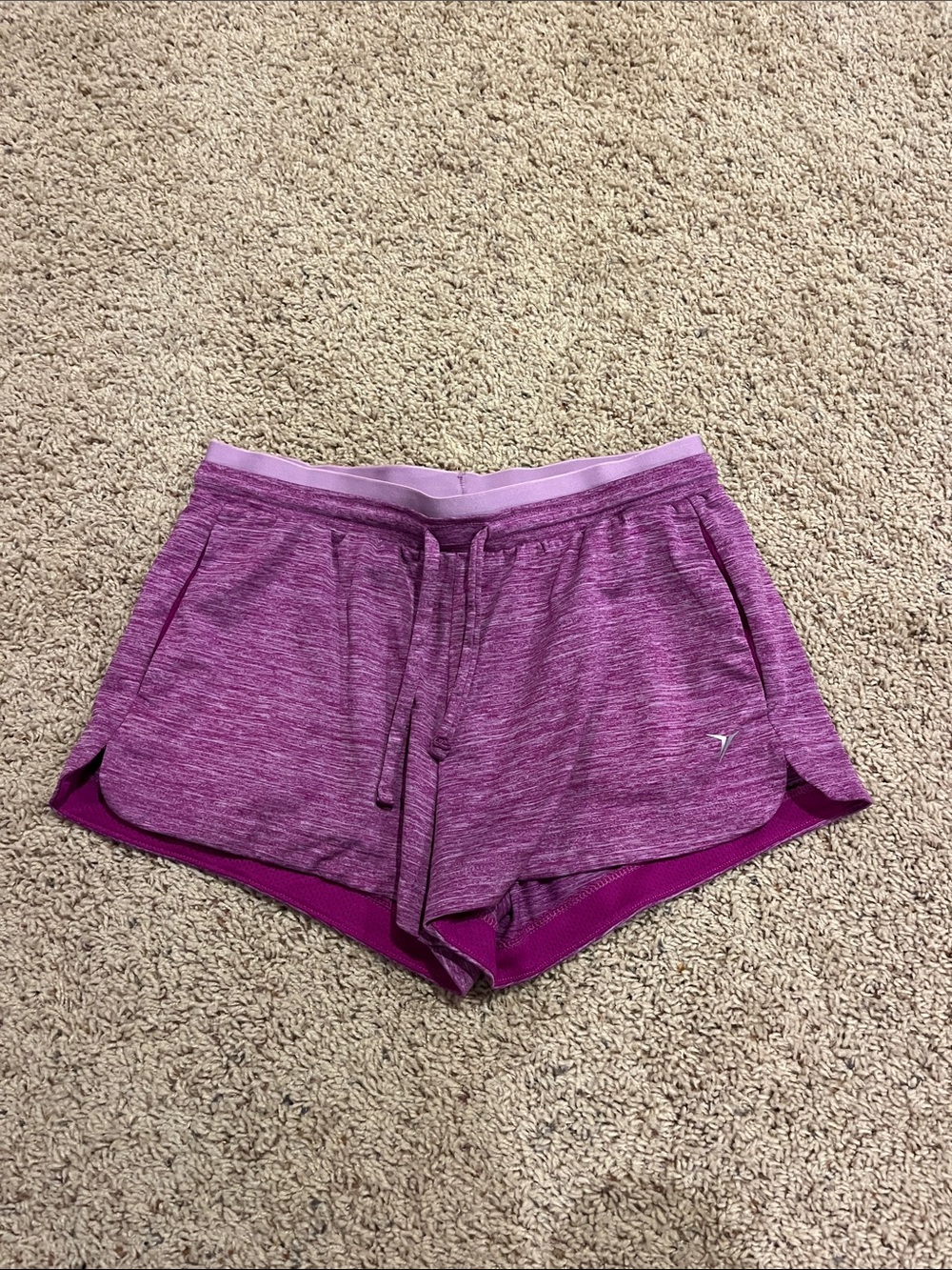 Old Navy Heathered Purple Athletic Shorts with Drawstring